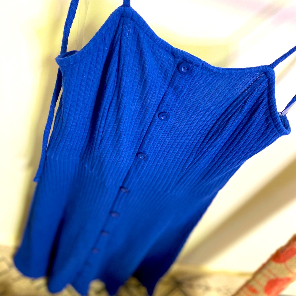 Blue Knit Mini Dress